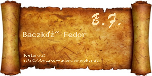 Baczkó Fedor névjegykártya